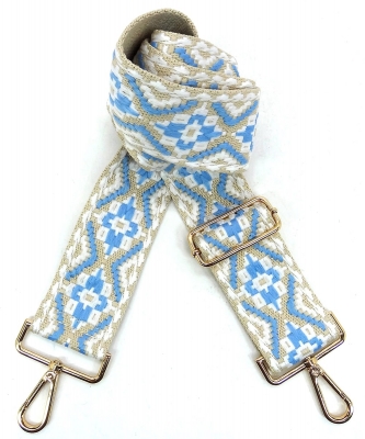 2" Wide Aztec Tribal Pattern Guitar Strap  SS050A AQUA